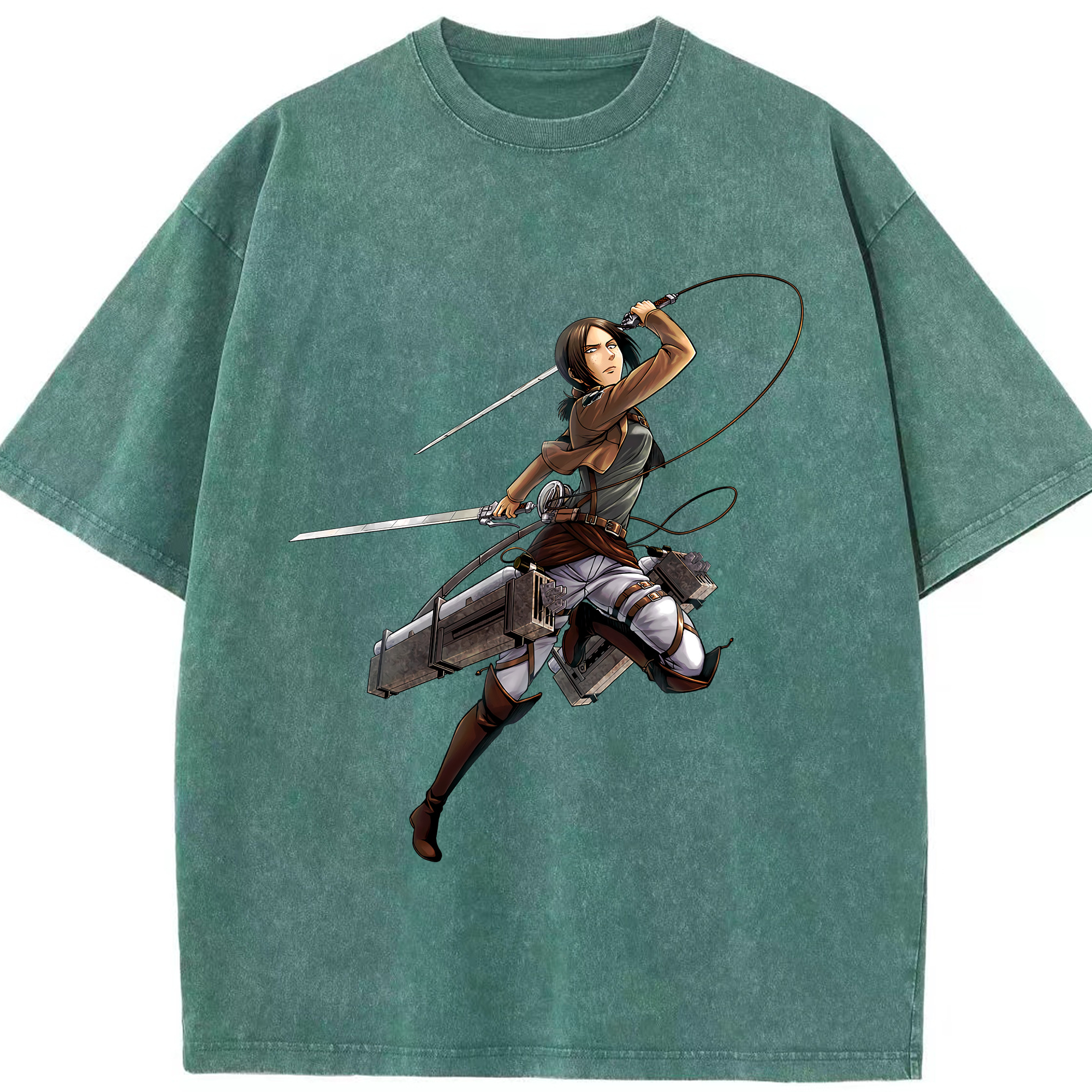 （画像用） 進撃の巨人 Attack on Titan 綿100% ヴィンテージ風 半袖Tシャツ（フロントプリント）